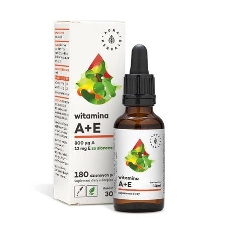 Aura Herbals − Witamina A + E w kroplach − 30 ml