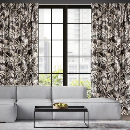 ZASŁONA GOTOWA RODOS NA TAŚMIE 140 X 270 CM CZARNY