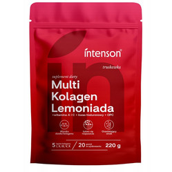 Intenson Multi Kolagen Lemoniada Witamina C, Kwas Hialuronowy o smaku truskawka 220g
