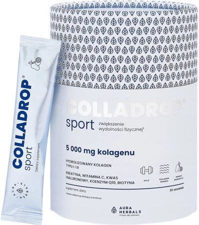 Zestaw 2x Colladrop® Sport, kolagen morski 5000 mg - 30 saszetek