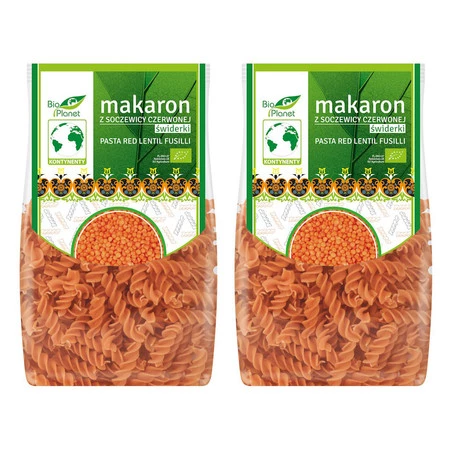 Zestaw 2x MAKARON (Z SOCZEWICY CZERWONEJ) ŚWIDERKI BIO 250 g - BIO PLANET