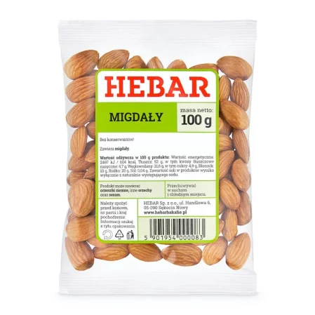 Hebar Migdały 100 g KRÓTKA DATA 2026-10-31