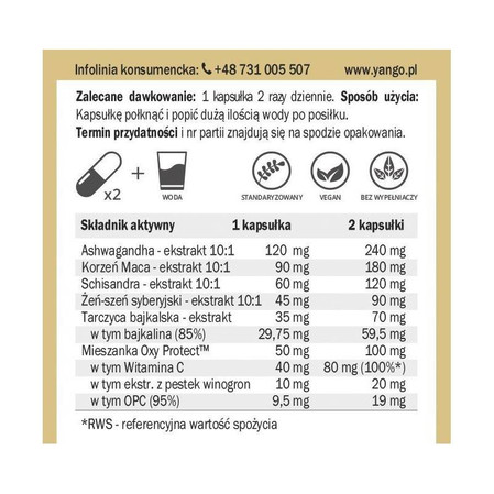 Yango − Harmonia 400mg − 60 kapsułek
