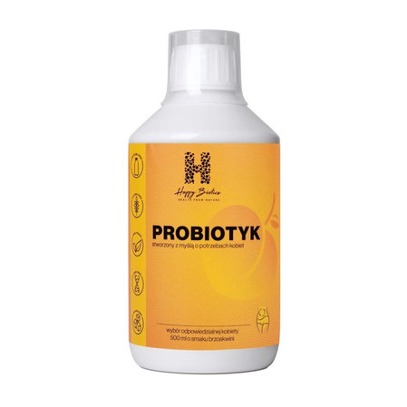 Happy Biotics Probiotyk czteroszczepowy dla kobiet 500 ml smak brzoskwiniowy