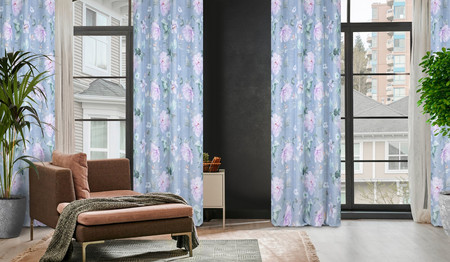 ZASŁONA GOTOWA FLORA 140 X 250 CM POPIELATY