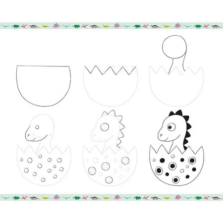 Janod Zestaw kreatywny Rysowanie krok po kroku Dinozaury 20 rysunków 7+