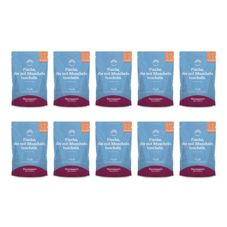 Zestaw 10x HERRMANN'S Selection Cat Fisch Garnelen - ryby z krewetkami (100g)