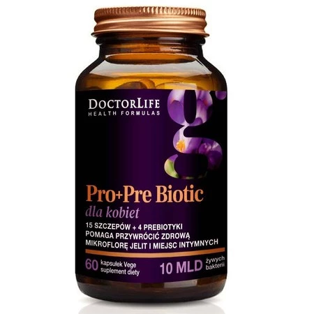 DoctorLife ProbioFlora Women probiotyki dla kobiet 14 szczepów & 4 prebiotyki 60 kaps