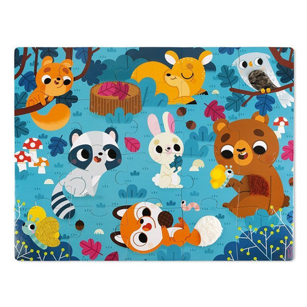 Janod Puzzle sensoryczne 20 elementów Leśne zwierzęta