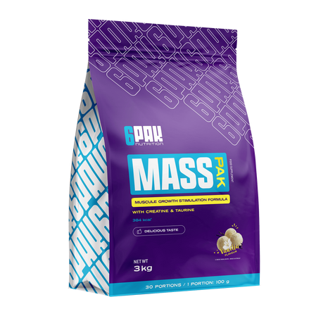 6PAK MASS PAK gainer 3000g smak Vanilia