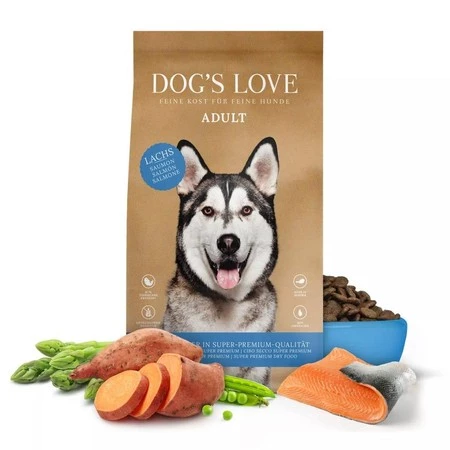 DOG'S LOVE Lachs - łosoś z batatami i spiruliną (12 kg)