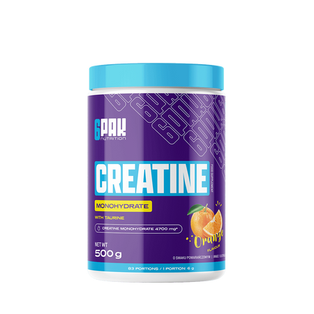 6PAK Creatine Monohydrate Kreatyna Monohydrat 500g smak pomarańcza