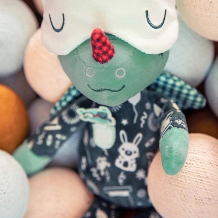 LILLIPUTIENS Przytulanka do spania z elementami fluorescencyjnymi Smok Joe 6m+