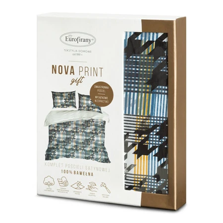 Komplet pościeli w pudełku Mandy, 220 x 200 cm, Niebieski