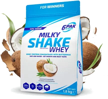 6PAK MILKY SHAKE WHEY odżywka białko WPC 700g smak kokos