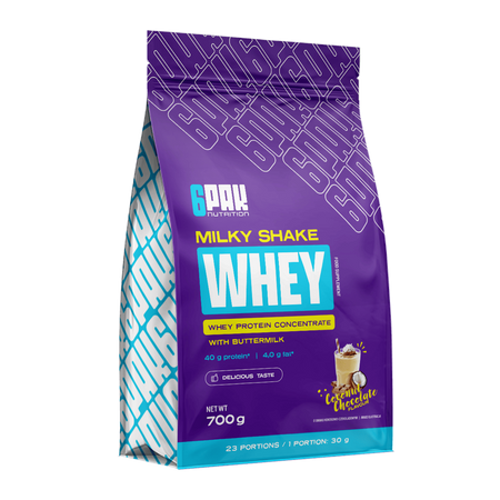 6PAK MILKY SHAKE WHEY odżywka białko WPC 700g smak czekolada kokos