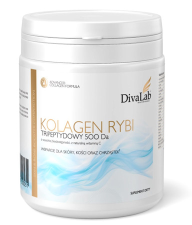 DivaLab Kolagen Tripeptydy rybie 500 Da z naturalną witaminą C 250 g