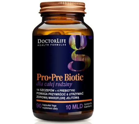 Pro+Pre Biotic suplement diety dla całej rodziny 90 kaps.