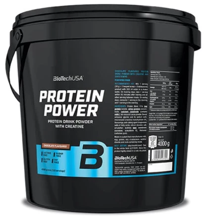 BioTech USA Protein Powder odżywka białkowa izolat + kazeina + koncentrat 4kg smak czekolada