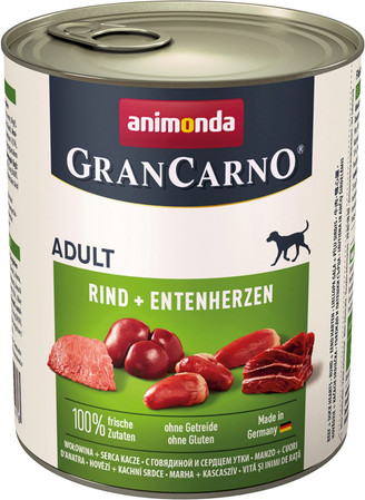 ANIMONDA Grancarno ADULT Wołowina Kacze Serca 800g