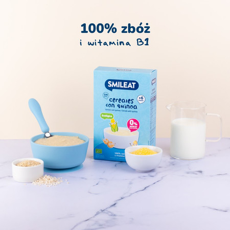 Smileat, BIO Kaszka bezglutenowa dla niemowląt z komosą ryżową 4m+, 200g