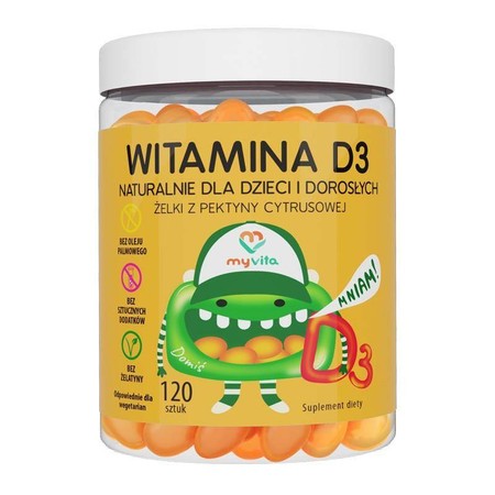  Myvita Żelki Naturalne z Witaminą D3 120 szt