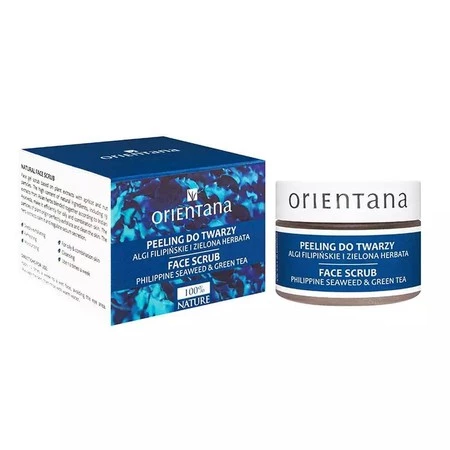 Orientana, Naturalny peeling do twarzy, algi filipińskie i zielona herbata, 50 g