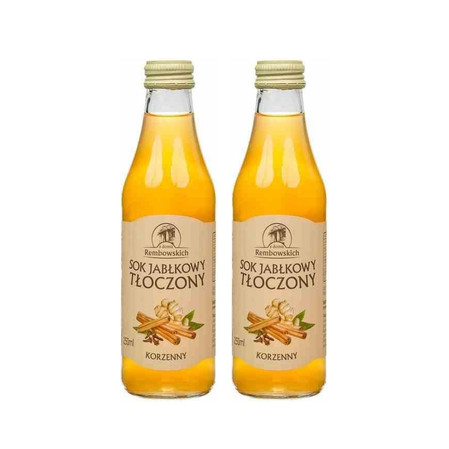 Zestaw: 2x Sok jabłkowy tłoczony korzenny 250 ml