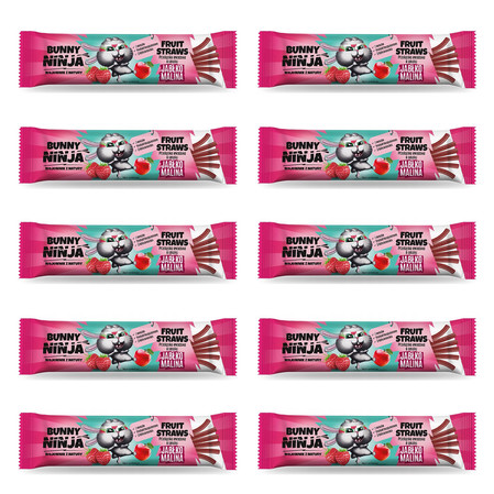 Zestaw 10x Fruit Straws przekąska owocowa o smaku jabłko-malina 16 g