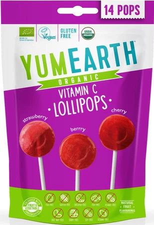 YumEarth Lizaki owocowe z wit. C wiśna, truskawka BIO 85 g