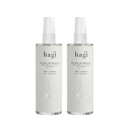Zestaw: 2x Hagi − Len i bawełna, naturalny olejek intymny − 100 ml