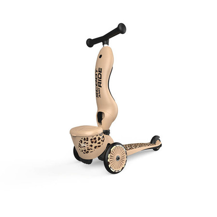 SCOOTANDRIDE Highwaykick 1 Lifestyle 2w1 Jeździk i hulajnoga z zamykanym schowkiem 1-5 lat Leopard