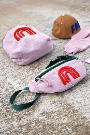 Lassig Plecak do przedszkola dla przedszkolaka sztruks Little Gang Rainbow lilac