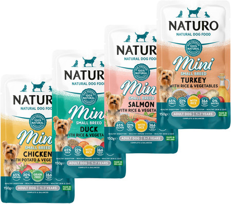 NATURO Adult Dog MINI Łosoś Ryż Warzywa 150g