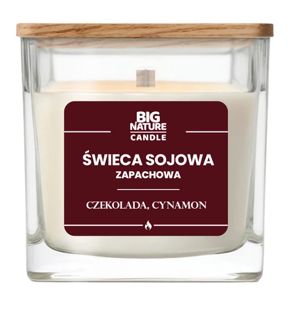 Big Nature Świeca sojowa o zapachu CZEKOLADA-CYNAMON 220 g