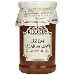 Krokus DŻEM RABARBAROWY Z CYNAMONEM O OBNIŻONEJ ZAWARTOŚCI CUKRU BEZGLUTENOWY 235 g