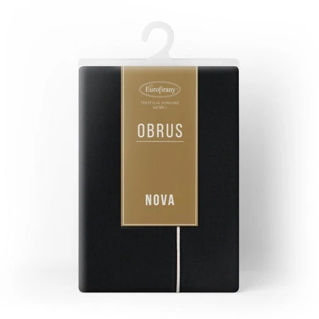 Obrus z srebrną lamówką szerokość: 145 cm, długość: 280 cm, kolor: czarny