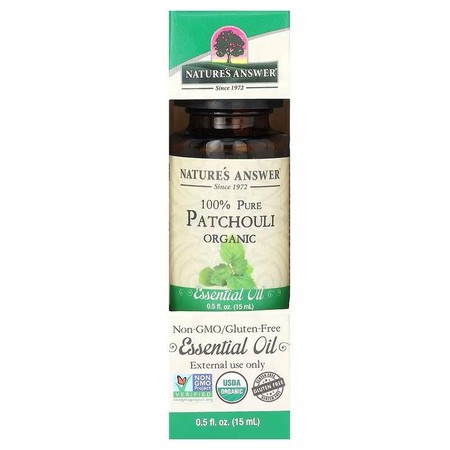 NATURE'S ANSWER 100% Pure Patchouli Organic Essential Oil - Olejek z paczuli (15 ml)