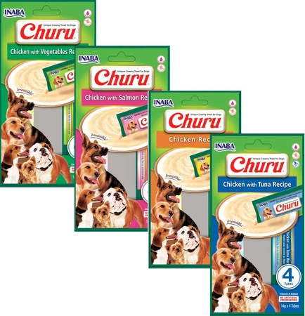 INABA Dog Churu 4P Chicken Tuna Kurczak Tuńczyk 4x14g