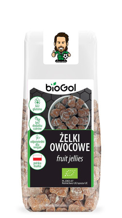 BIOGOL ŻELKI OWOCOWE BEZ ŻELATYNY, BEZ DODATKU CUKRÓW JABŁKO - TRUSKAWKA BIO 90 g