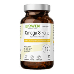 Biowen Omega 3 Forte 1000 mg kwasy EPA i DHA, wsparcie serca, mózgu i odporności 90 kaps.