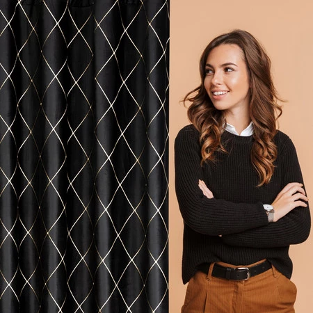 ZASŁONA DEKORACYJNA PIERRE CARDIN MARGO 140 X 250 CM CZARNY