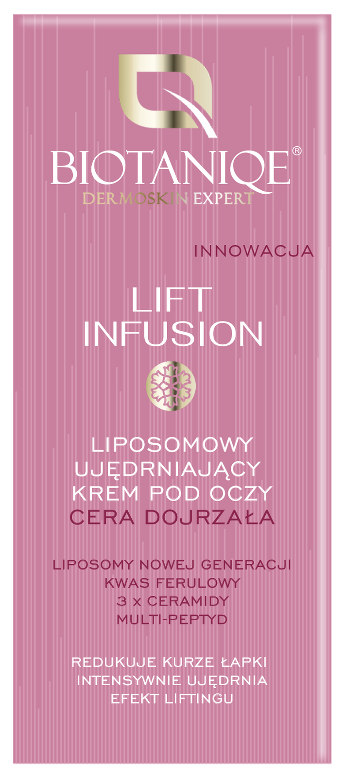 Biotaniqe - Lift Infusion, Liposomowy Ujędrniający Krem pod Oczy Cera Dojrzała, 15 ml - Nabea.pl