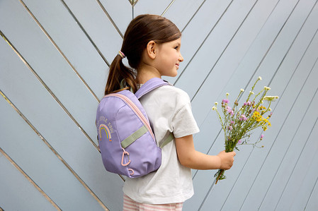 Lassig Plecak do przedszkolaTiny Outdoor Rainbow pastel lilac