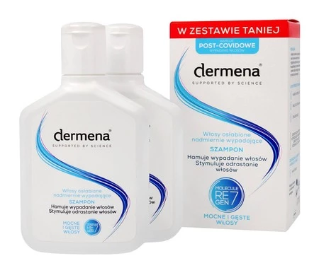 Dermena Supported By Science Szampon hamujący wypadanie włosów DUO - 200mlx2