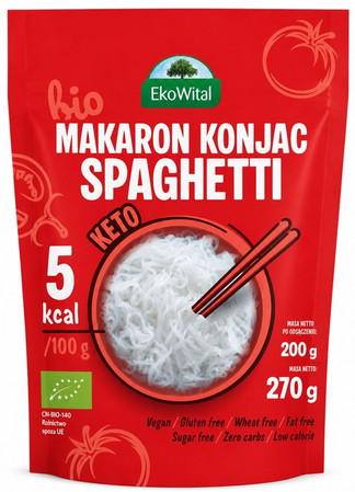 Makaron KONJAC spaghetti Bezglutenowy BIO 270 g/ 200 g