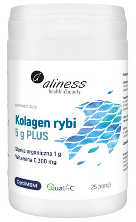 Aliness Kolagen rybi 5 g PLUS siarka OptiMSM, witamina C x 25 porcji