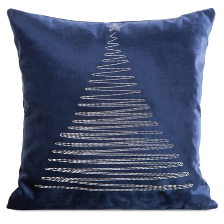 Świąteczna poszewka dekoracyjna z błyszczącym wzorem i ozdobną lamówką, rozm.: 45 x 45 cm, kolor zielony