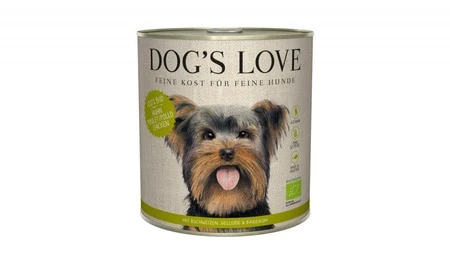 DOG'S LOVE BIO Huhn - kurczak ekologiczny z kaszą gryczaną, selerem i bazylią (800g)