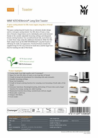 WMF EL - Toster Long Slot, KitchenMinis